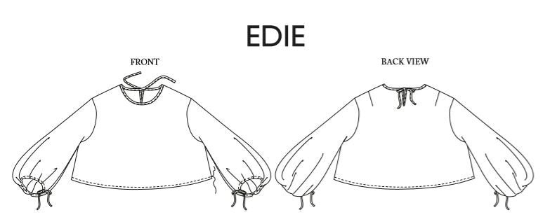 Edie line drawing: Merchant & Mills pattern