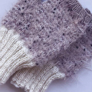 Fingerless Gloves: Merino & Fluffy Mohair Silk