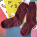 Deep Rose Hand-knitted Socks