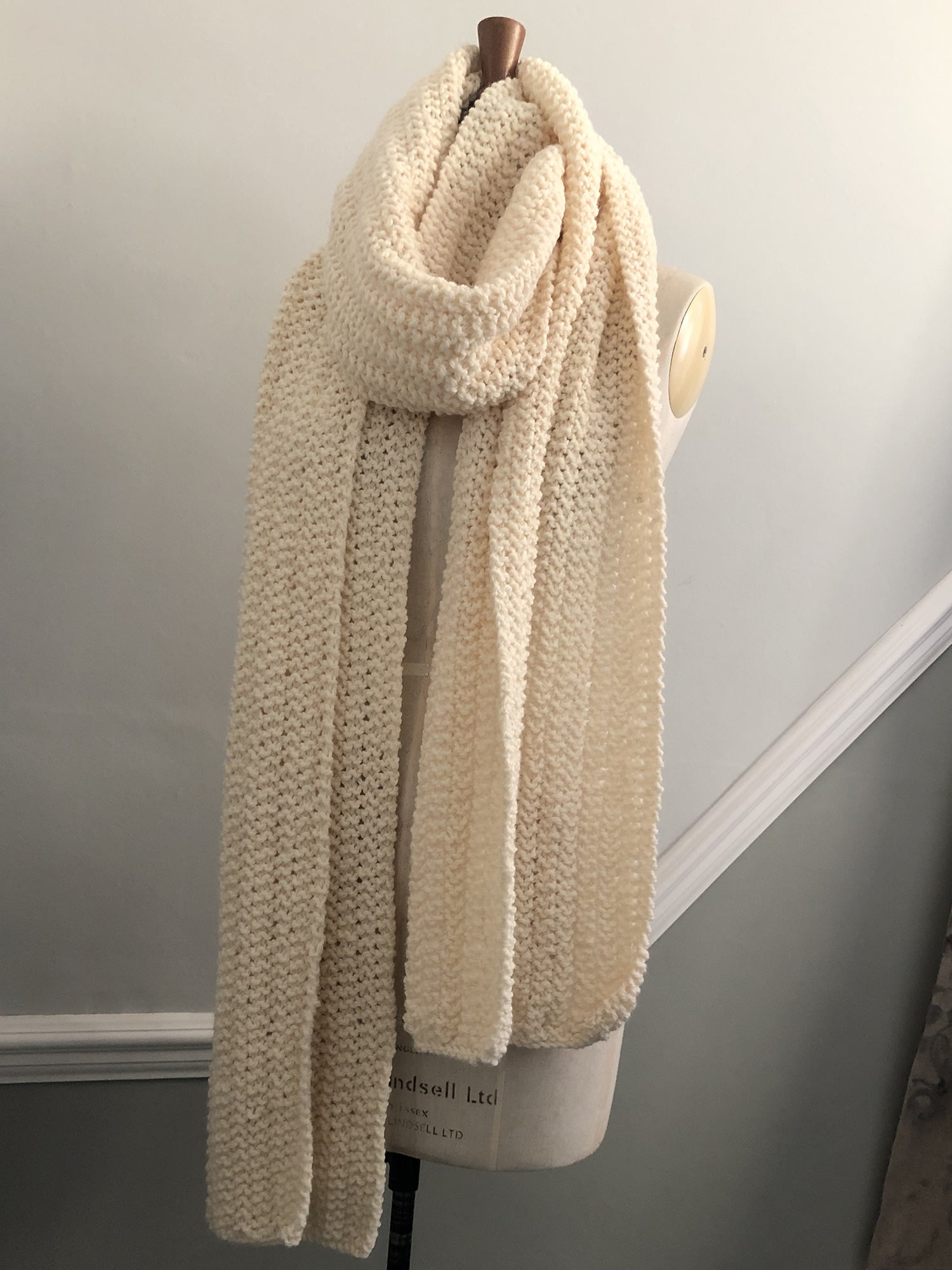 Extraordinarily soft 100% British Merino Wool Scarf in Butter cream