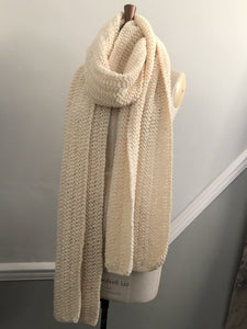 Extraordinarily soft 100% British Merino Wool Scarf in Butter cream