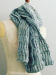 Merino silk & lace-weight baby alpaca scarf in ocean blue