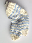 Baby Socks - hand made using 100% baby merino wool: blue & vanilla