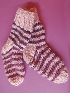 Baby Socks - 80% Wool 20% Silk: Autumn Stripes