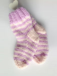 Baby Socks - hand made using 100% baby Merino wool: pink & vanilla