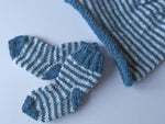 Baby Socks & Beanie Hat - Petrol Blue & Vanilla