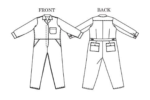 Thelma line drawing: Merchant & Mills pattern