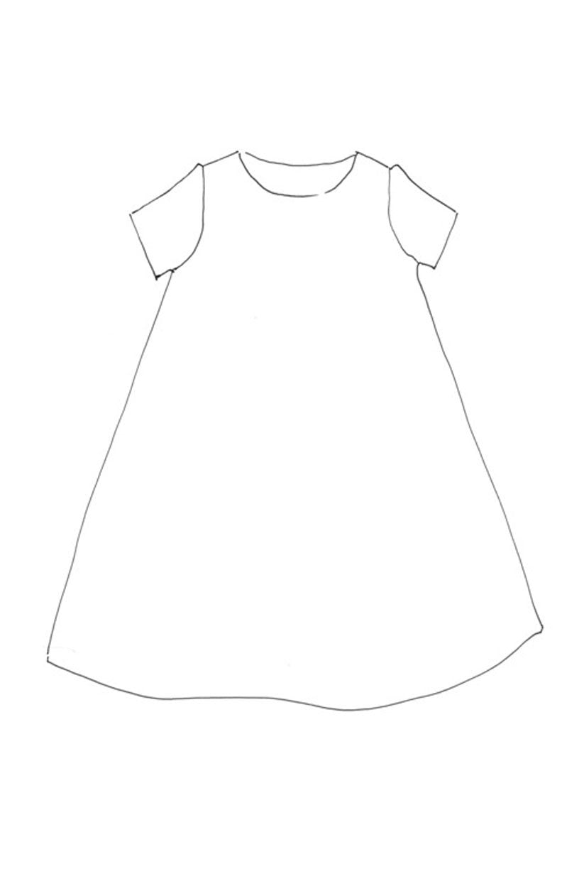 Trapeze line drawing: Merchant & Mills pattern