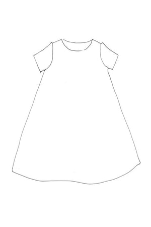 Trapeze line drawing: Merchant & Mills pattern