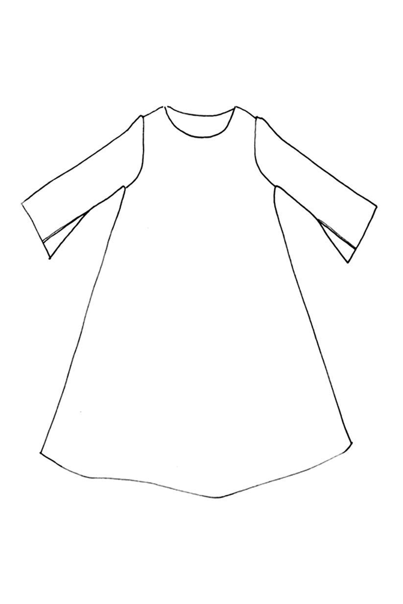 Trapeze line drawing: Merchant & Mills pattern