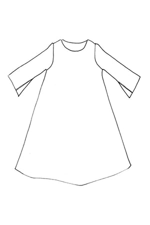 Trapeze line drawing: Merchant & Mills pattern