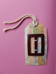 Vintage buckle: rectangular brown