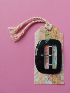 Vintage buckle: rectangular black