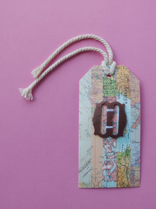 Vintage buckle: rectangular wooden