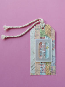 Vintage buckle: rectangular white