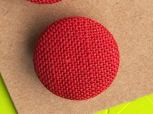 Vintage Buttons: red fabric
