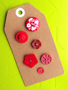 Vintage Buttons: red assorted