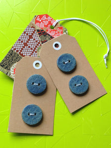 Vintage Buttons: blue ceramic