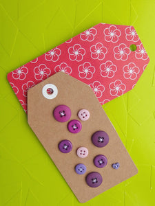 Vintage Buttons: purple mixed