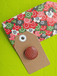 Vintage Buttons: Brown leather