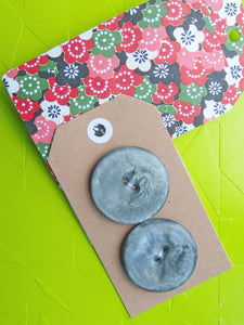 Vintage Buttons: Silver grey