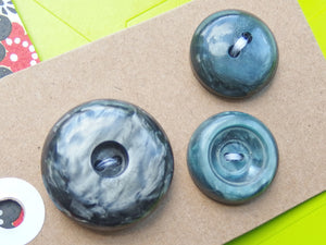Vintage Buttons: Silver grey