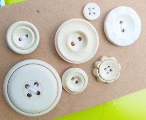 Vintage Buttons: White