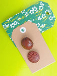 Vintage Buttons: Brown leather
