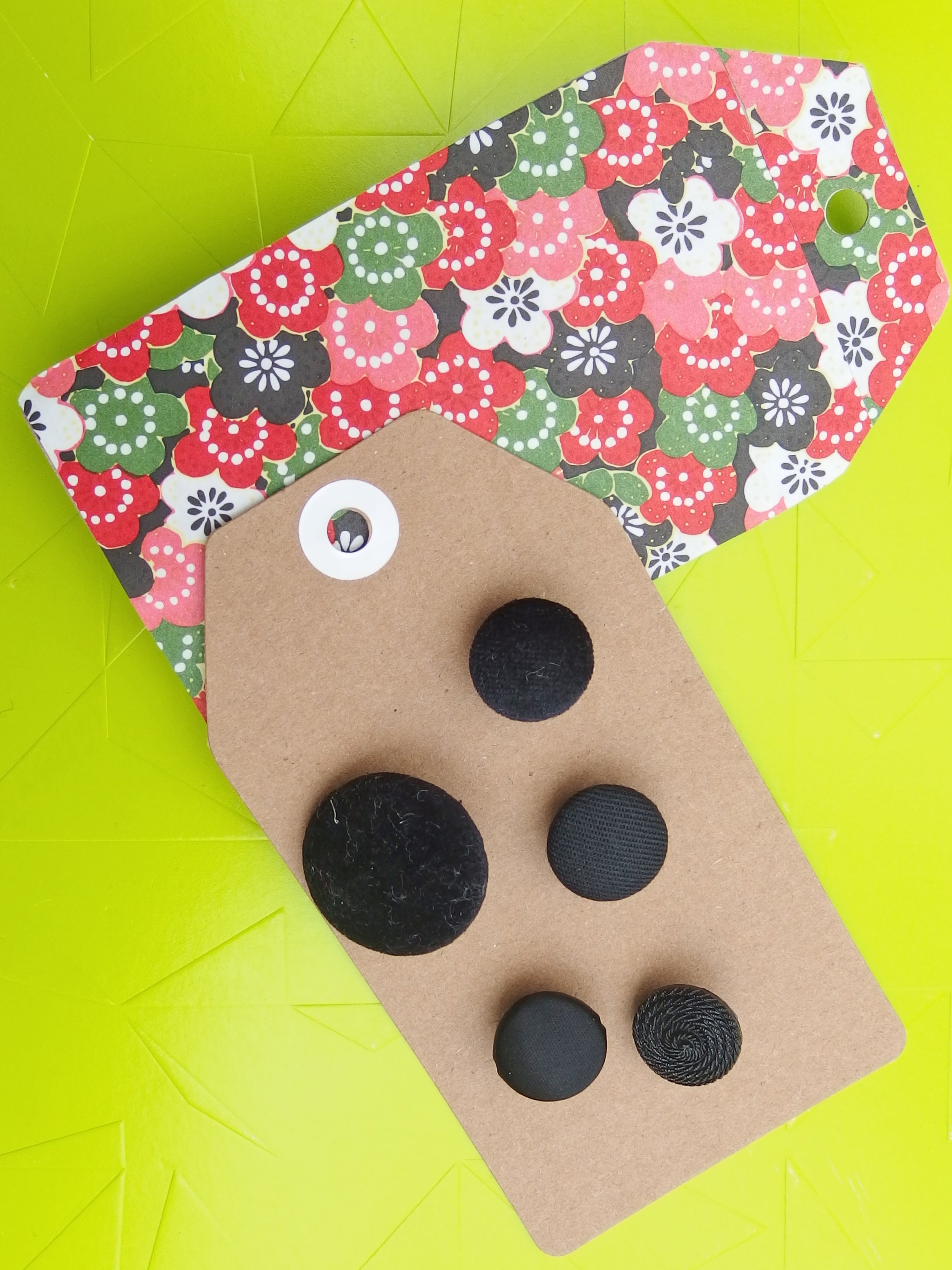 Vintage Buttons: Black velvet & silk