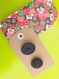 Vintage Buttons: Black Fabric