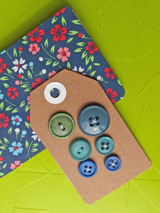 Vintage Buttons: Blue and Green