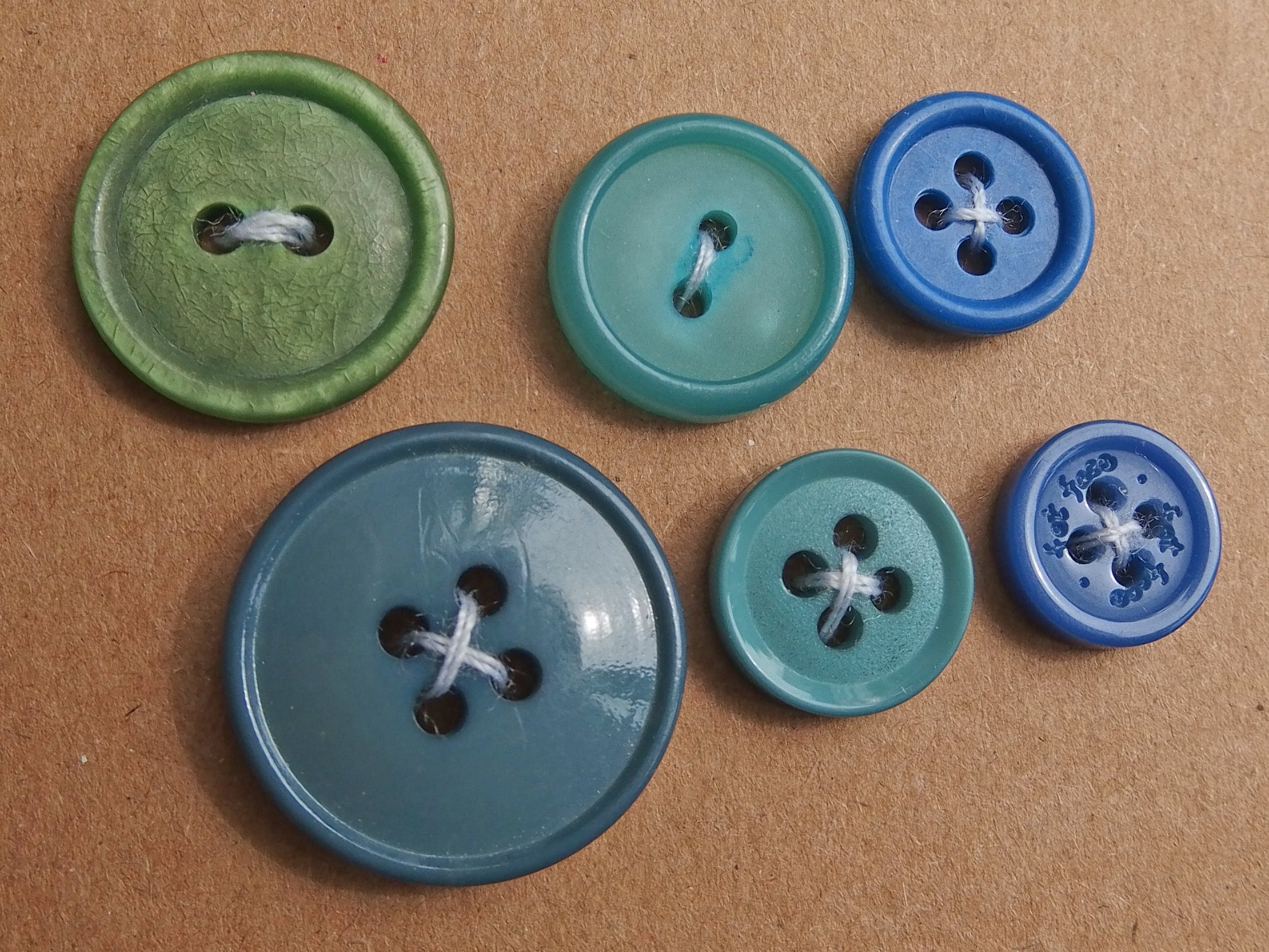 Vintage Buttons: Blue and Green