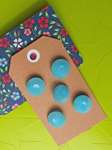 Vintage Buttons: Turquoise Blue