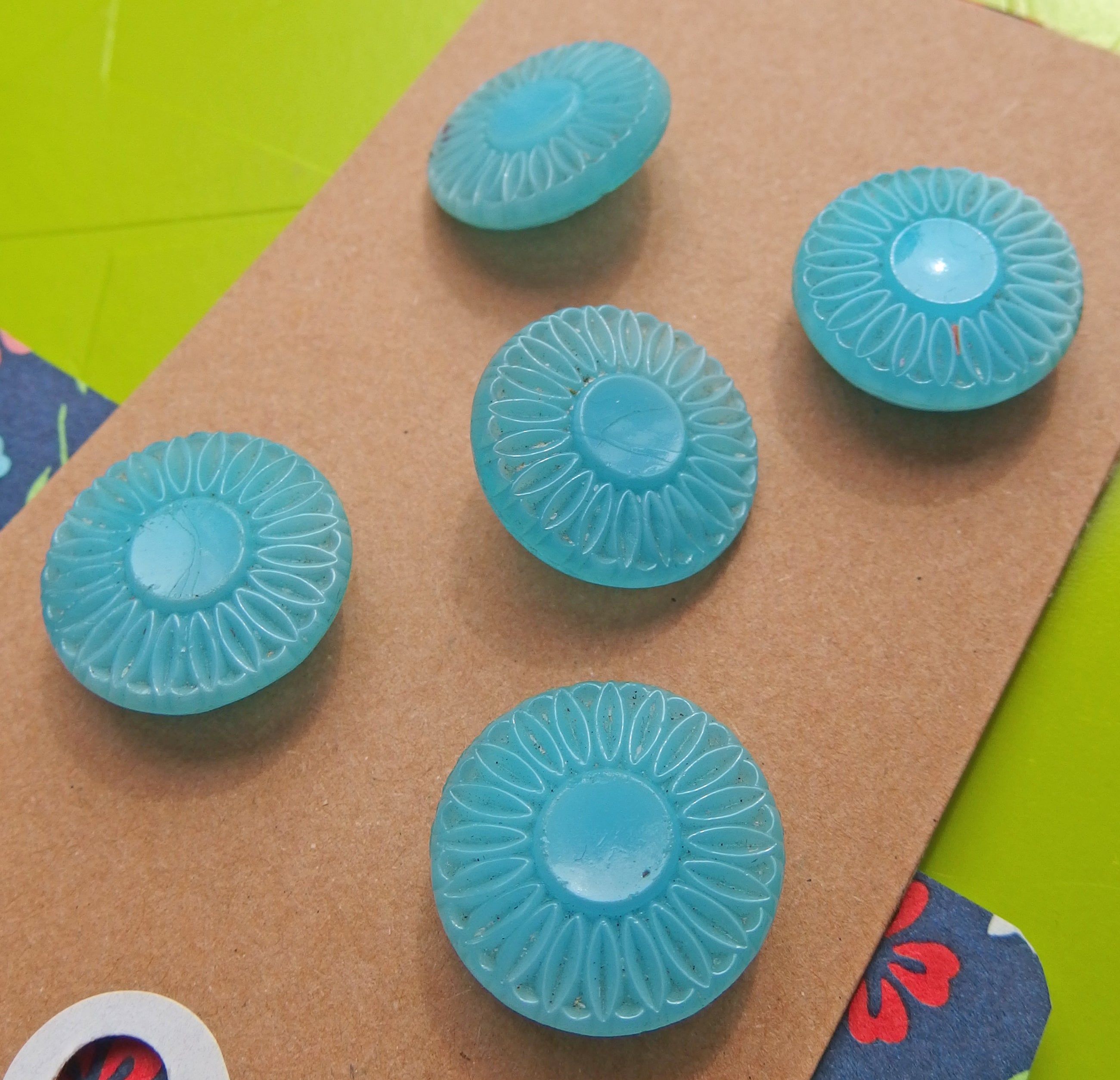 Vintage Buttons: Turquoise Blue