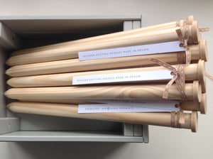 Oversize handmade wooden knitting needles
