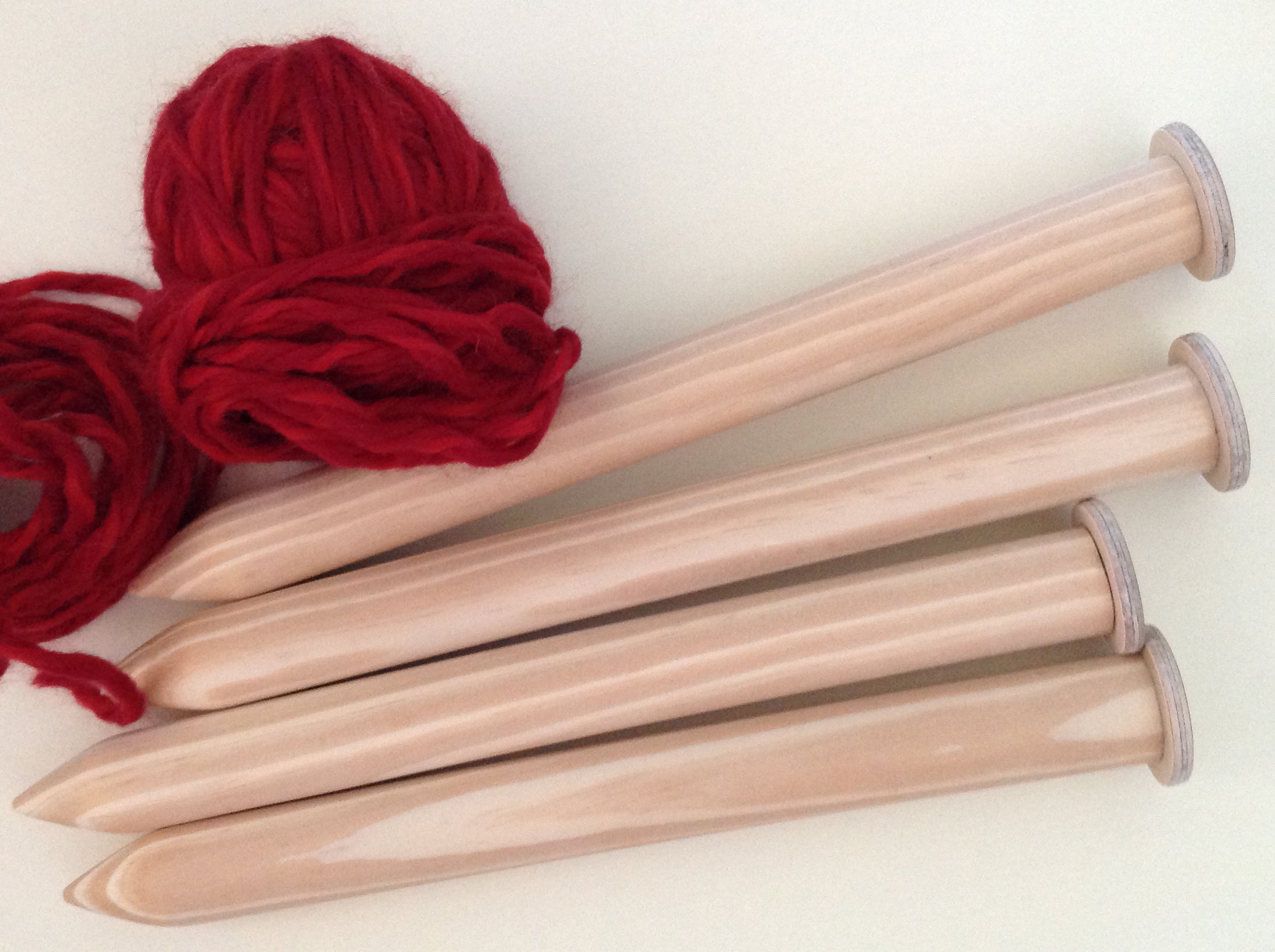 Handmade Luxury Super Chunky Wooden Knitting Needles - 40mm