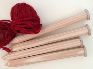 Oversize handmade wooden knitting needles