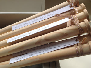 Oversize handmade wooden knitting needles