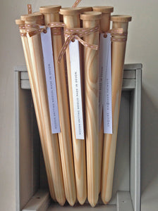 Oversize handmade wooden knitting needles